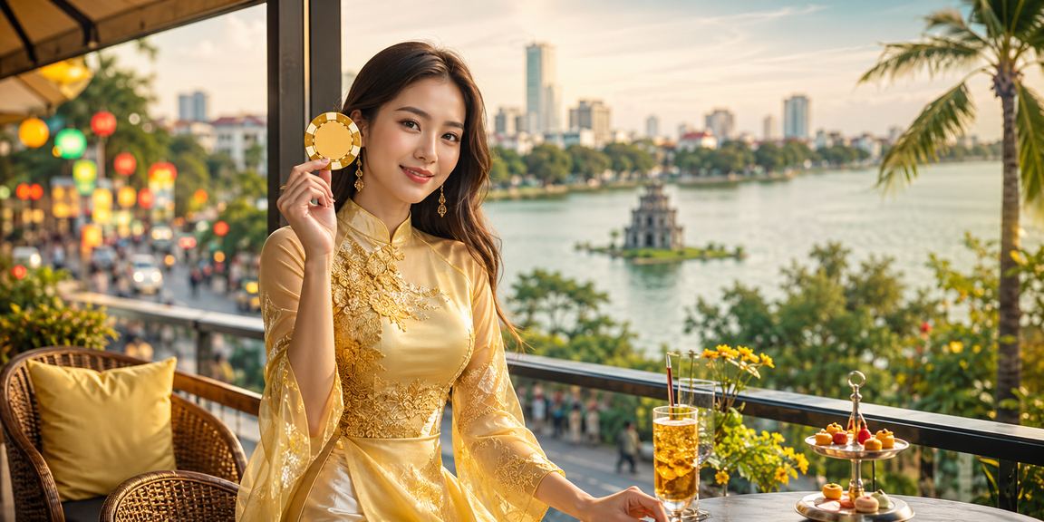 Người chơi tại Hà Nội trong trang phục áo dài truyền thống tham gia trò chơi casino mới