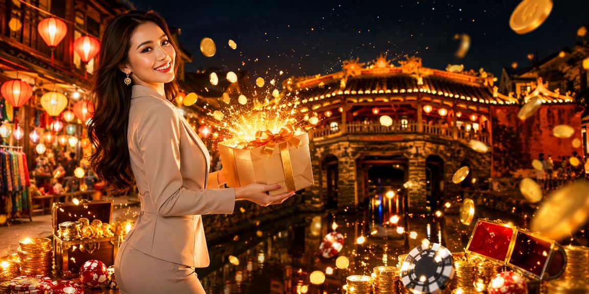 Người dùng tại Hội An trải nghiệm cá cược trực tuyến tại chợ đêm lung linh đèn lồng